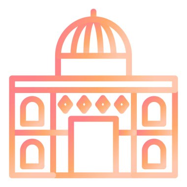 Kubbe Kayası binası. Web simgesi basit tasarım