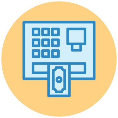 ATM 'de. Web simgesi basit illüstrasyon