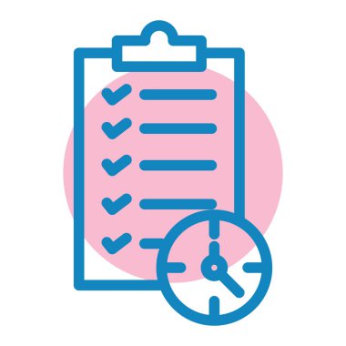 Liste simgesi ve vektör illüstrasyonlu pano