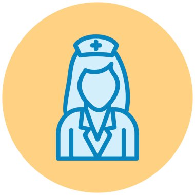 Hemşire hanım. Web simgesi basit illüstrasyon