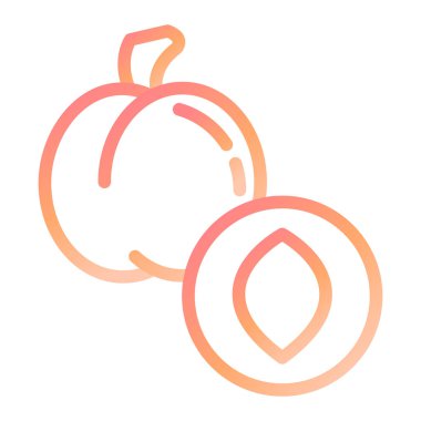 Kayısı modern ikon vektör illüstrasyonu