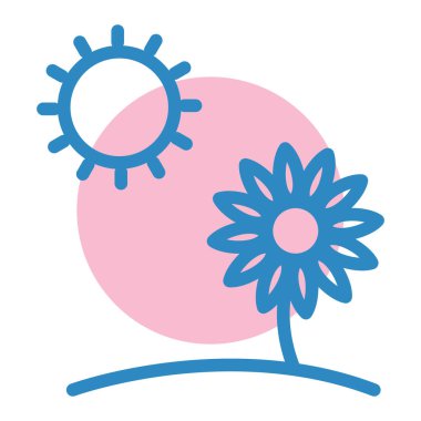 Çiçek. Web simgesi basit illüstrasyon