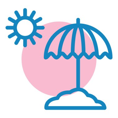 Şemsiye. Web simgesi basit illüstrasyon