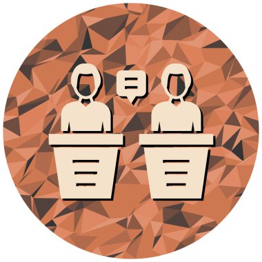 Business People düz simgesi, vektör illüstrasyonu