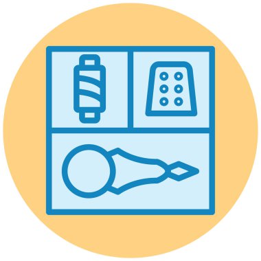 Dikiş araçları simgesi seti, vektör illüstrasyonu basit tasarım