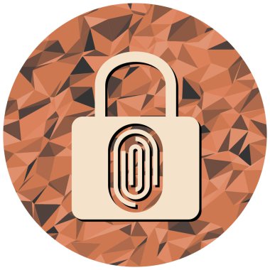 Asma kilit. Web simgesi basit illüstrasyon