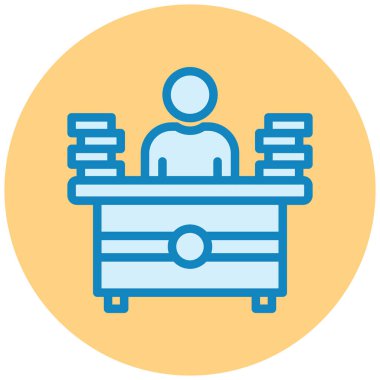 işçi, avatar, mobilya, sandalye, iş. Basit tasarım