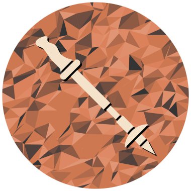 Çöp toplama mızrak simgesi, vektör illüstrasyonu basit tasarım