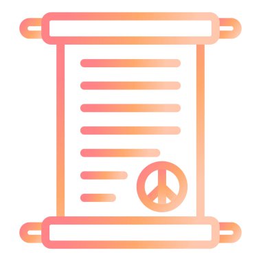 Barış Antlaşması modern ikon vektör illüstrasyonu 