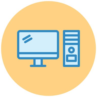 Bilgisayar. Web simgesi basit illüstrasyon