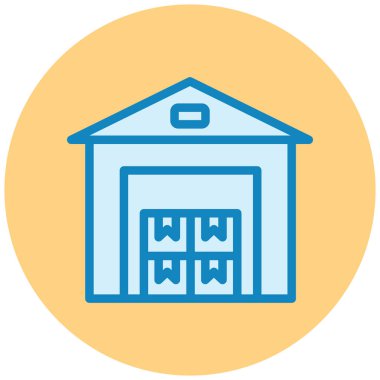 Depo. Web simgesi basit illüstrasyon