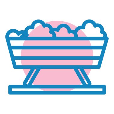 piknik sepeti ikonu. Web için su kovası vektör simgelerinin özet çizimi