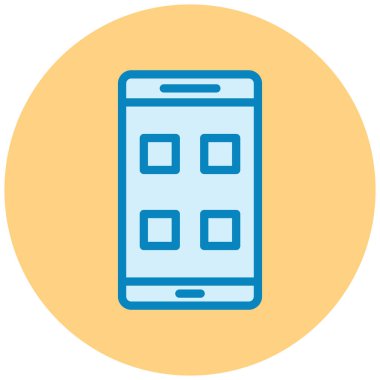 Cep telefonu. Web simgesi basit illüstrasyon