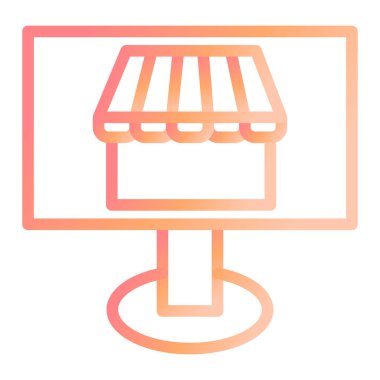 Çevrimiçi Depolama Modern simge vektör illüstrasyonu