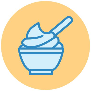 Bir kase yiyecek ve içecek vektör çizimi