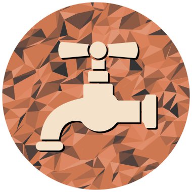 Tesisat musluğu. Bir çemberin içindeki boru hattı konsepti. Beyaz arkaplandaki illüstrasyon, eps10