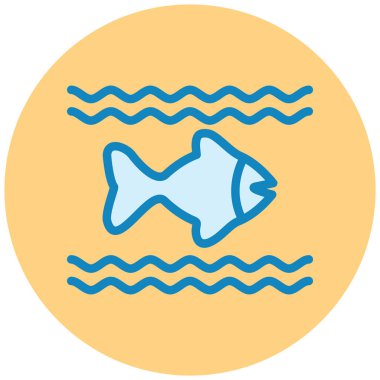 Balık. Web simgesi basit illüstrasyon