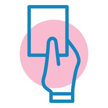 Bir tırnak simgesini tutan el, vektör illüstrasyonu