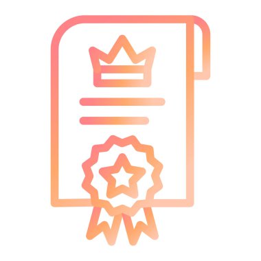 Sertifika. Web simgesi basit illüstrasyon