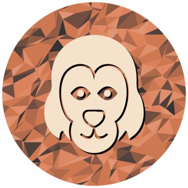 aslan başı ikon vektör illüstrasyonu