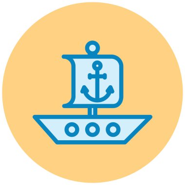 Gemi. Web simgesi basit illüstrasyon