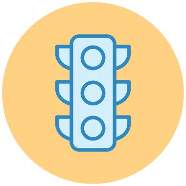 Trafik ışıkları düz vektör simgesi