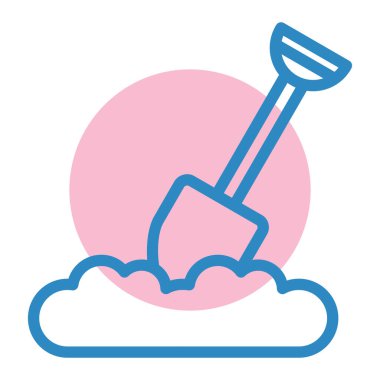 Kürek ve tırmık ikon vektör çizimi tasarımı