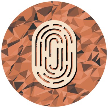 parmak izi ikonu. Web için harf vektör sembolünün düz çizimi