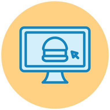 pizza. Web simgesi basit illüstrasyon