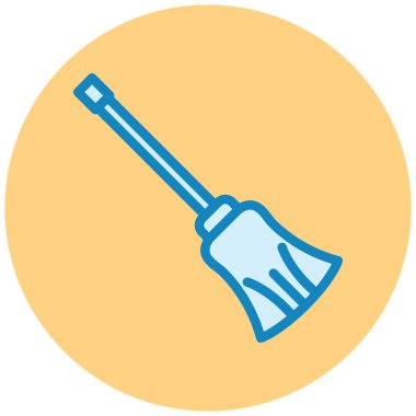 Süpürge simgesinin vektör illüstrasyonu