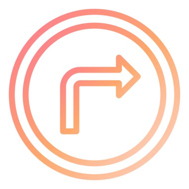 Sağa Dön ok vektör simgesi modern illüstrasyon