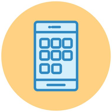 Mobil uygulama. Web simgesi basit illüstrasyon