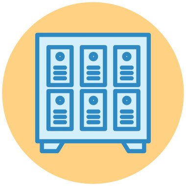 Çekmeceler renkli vektör simgesi