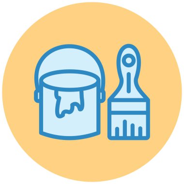 Boya kovası renkli vektör simgesi