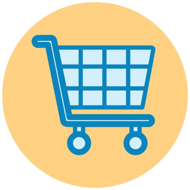 Alışveriş arabası. Basit resimleme