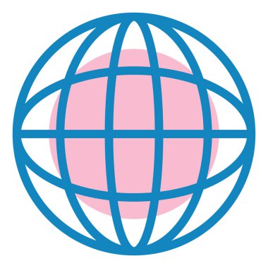 Dünya ikonu. Web için dünya gezegen vektör simgelerinin basit çizimi