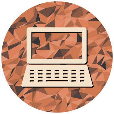 Dizüstü bilgisayar simgesi. Düz tasarım stili