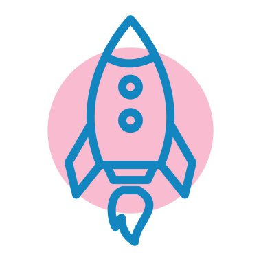 Roket. Web simgesi basit illüstrasyon