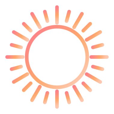 Güneş simgesi. Düz tasarım stili