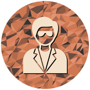 Gözlüklü ve şapkalı adam, vektör çizimi.