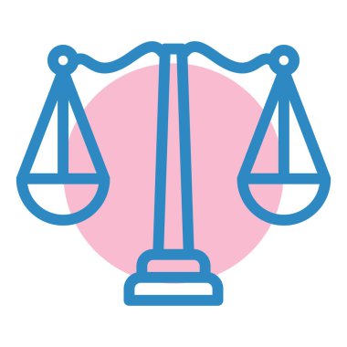 Hukuk ve adalet vektörü illüstrasyonu