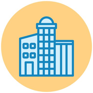 Bina. Web simgesi basit illüstrasyon