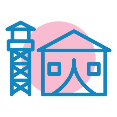 Bina. Web simgesi basit illüstrasyon