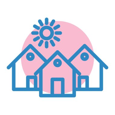 Evler. Web simgesi basit illüstrasyon