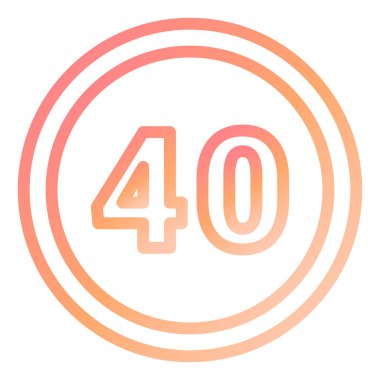 Hız sınırı 40 modern ikon vektör illüstrasyonu 