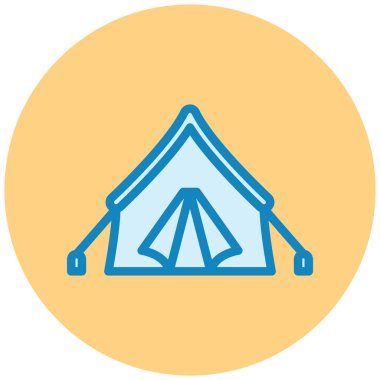 Çadır. Web simgesi basit illüstrasyon