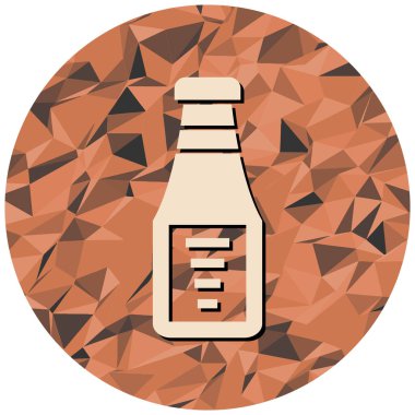 Şişe simgesi. Web için alkollü içecek vektör simgelerinin düz çizimi