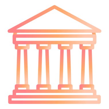 Parthenon building vector icon.