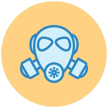 Gaz maskesi. Basit resimleme