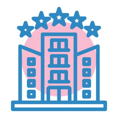 Otelde. Web simgesi basit illüstrasyon